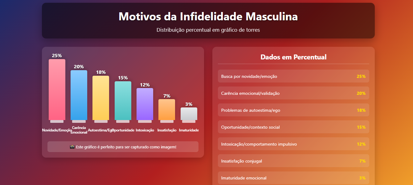 Gráfico representando os motivos de traições