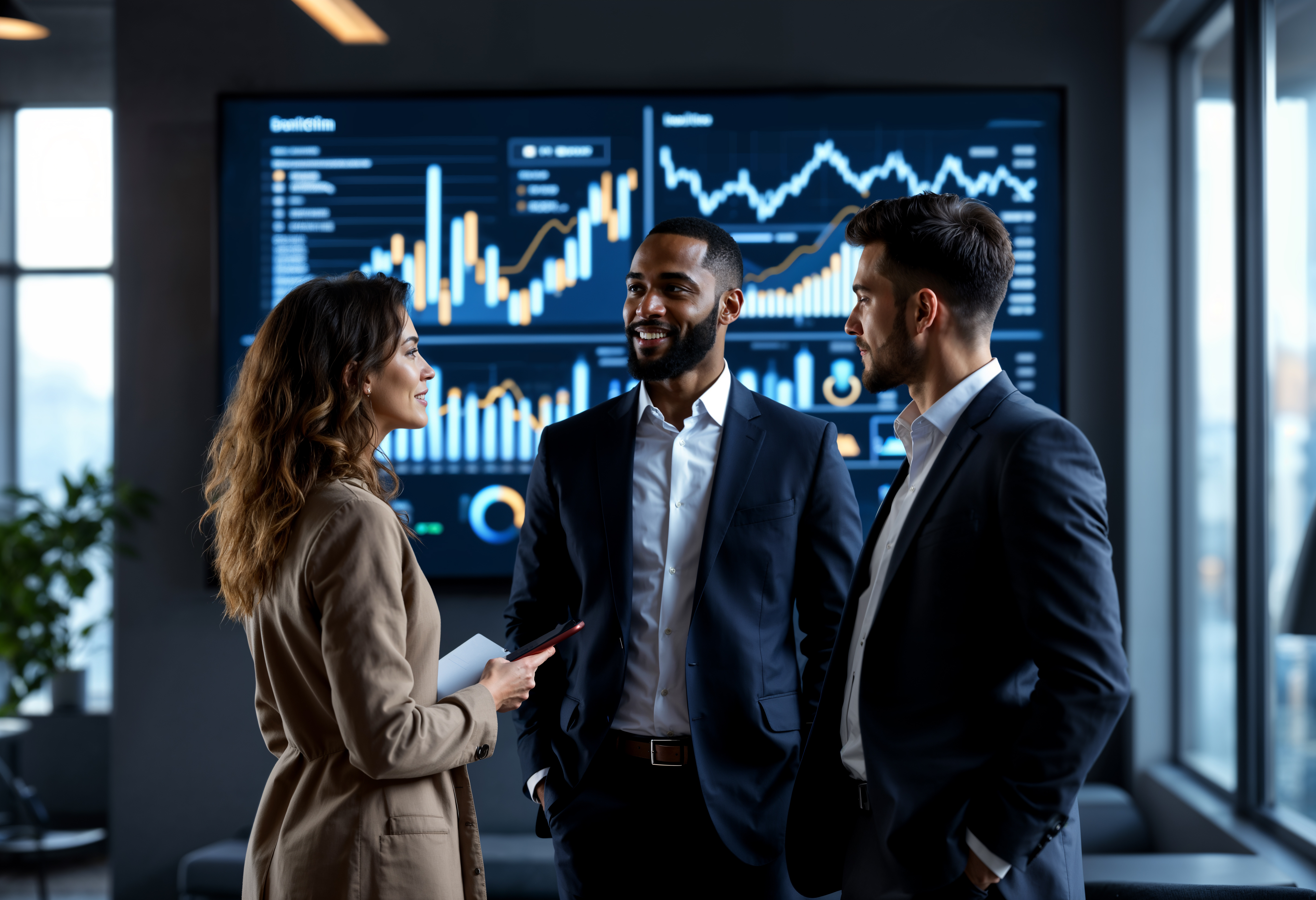 jovens conversando sobre negocios